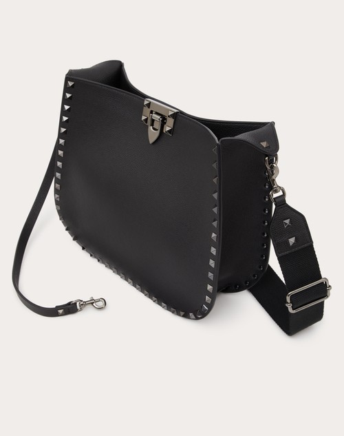 Red Valentino BORSA HOBO VALENTINO GARAVANI ROCKSTUD IN VITELLO GRANATO Offerta