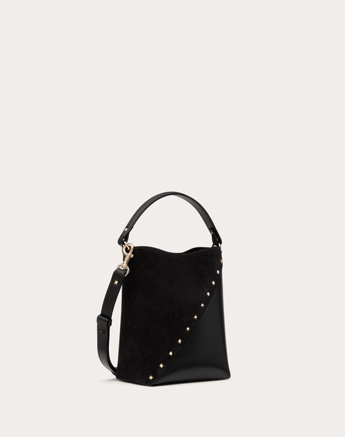 Red Valentino BORSA A SECCHIELLO VALENTINO GARAVANI VALENTINO GARAVANI ROCKSTUD WISPY IN VITELLO E CAMOSCIO Offerte