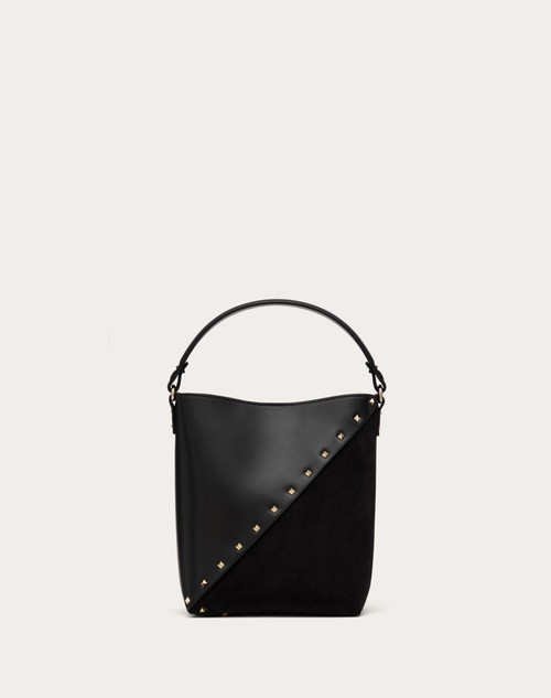 Red Valentino BORSA A SECCHIELLO VALENTINO GARAVANI VALENTINO GARAVANI ROCKSTUD WISPY IN VITELLO E CAMOSCIO Offerte