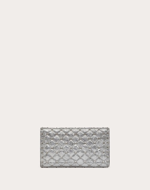 Red Valentino BORSA A TRACOLLA ROCKSTUD SPIKE IN AGNELLO METALLIZZATO Flash Sale
