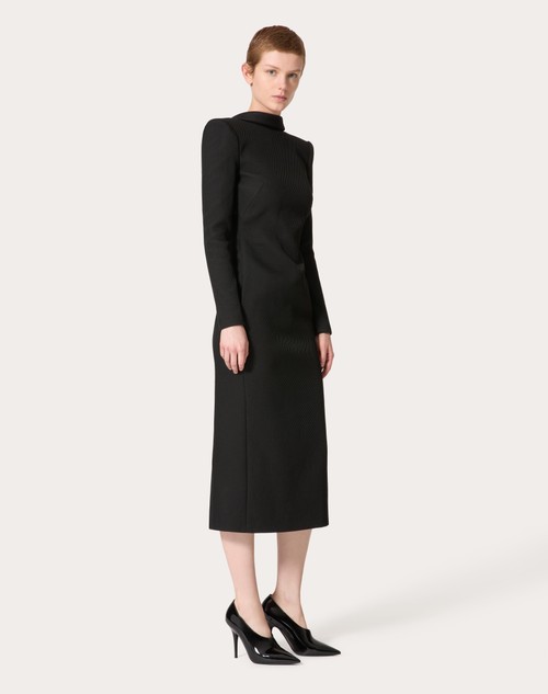 Red Valentino ABITO MIDI IN STRUCTURED DIAGONAL Online Outlet