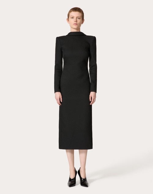 Red Valentino ABITO MIDI IN STRUCTURED DIAGONAL Online Outlet