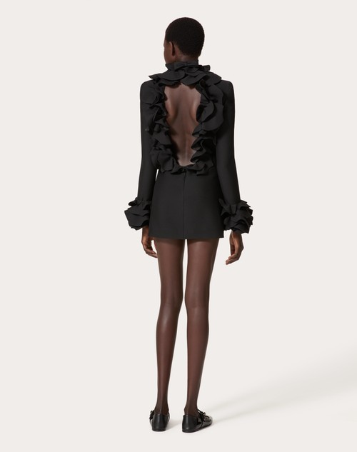 Red Valentino ABITO CORTO IN CREPE COUTURE RICAMATO Offerta temporanea