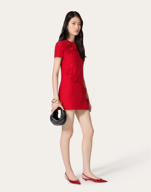 Red Valentino ABITO CORTO IN CREPE COUTURE RICAMATO Comprane uno, ottenene uno gratis