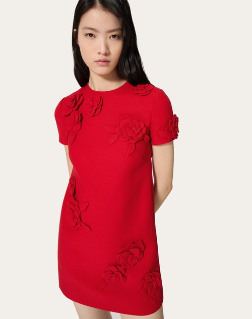 Red Valentino ABITO CORTO IN CREPE COUTURE RICAMATO Comprane uno, ottenene uno gratis