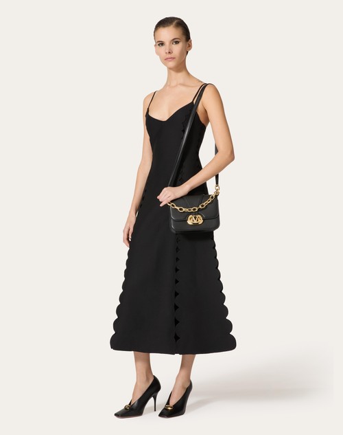 Red Valentino ABITO MIDI IN CREPE COUTURE RICAMATO Offerte speciali