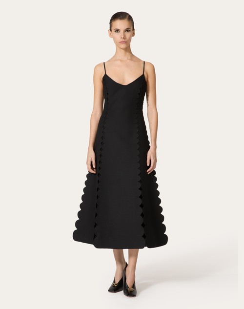Red Valentino ABITO MIDI IN CREPE COUTURE RICAMATO Offerte speciali