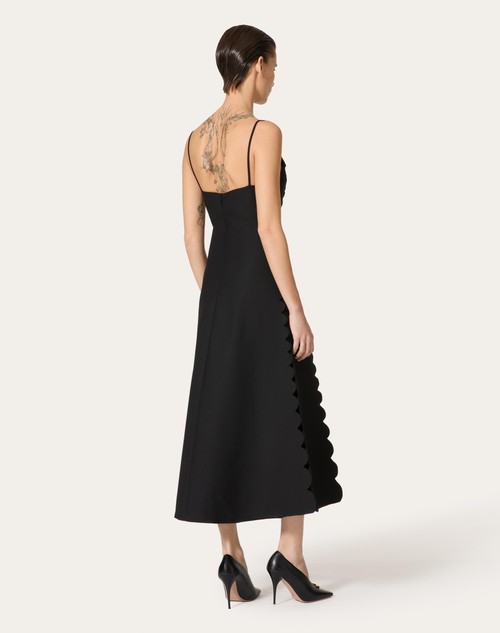 Red Valentino ABITO MIDI IN CREPE COUTURE RICAMATO Offerte speciali