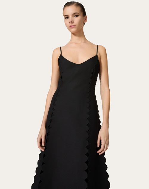 Red Valentino ABITO MIDI IN CREPE COUTURE RICAMATO Offerte speciali