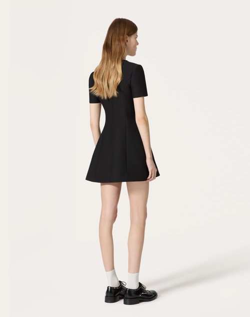 Red Valentino ABITO CORTO IN CREPE COUTURE RICAMATO Prezzo basso