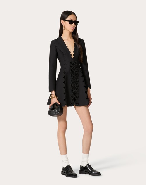 Red Valentino ABITO CORTO IN CREPE COUTURE RICAMATO Super Saving Price