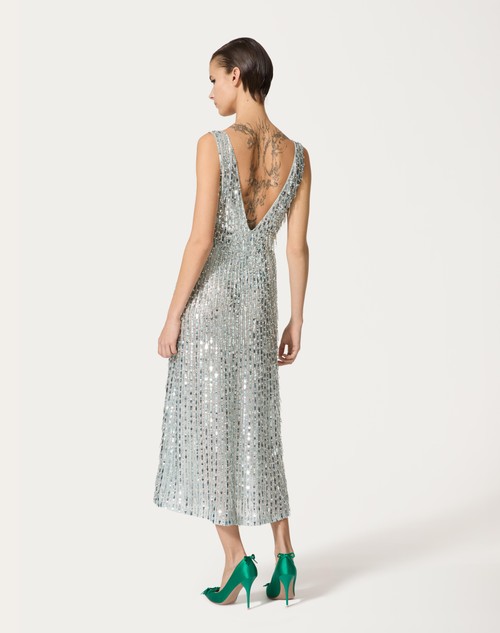 Red Valentino ABITO MIDI IN ORGANZA RICAMATO Ritorno libero