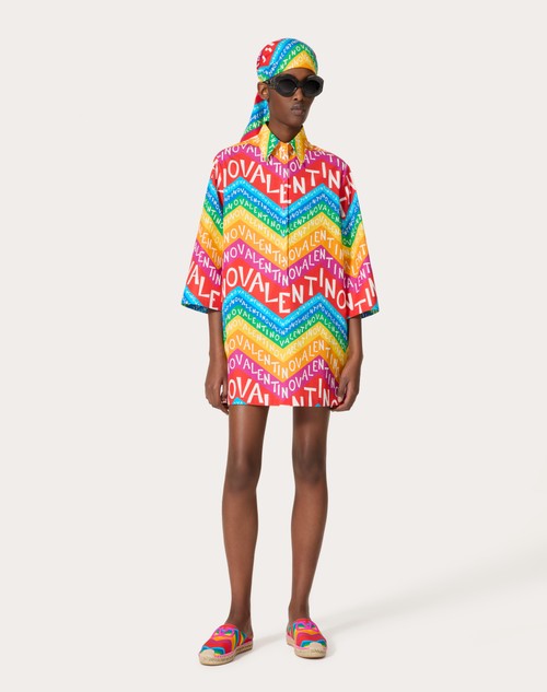 Red Valentino ABITO CORTO IN POPELINE VALENTINO CHEVRON 24 Ultimi due giorni