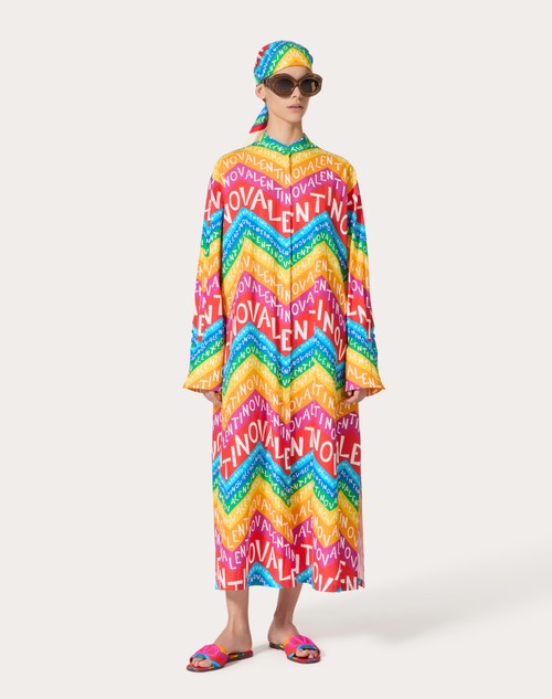 Red Valentino ABITO MIDI IN POPELINE VALENTINO CHEVRON24 Ultimo giorno