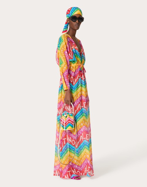 Red Valentino ABITO DA SERA IN MUSSOLA VALENTINO CHEVRON 24 Fino al 50% di sconto