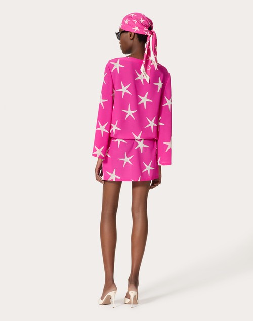 Red Valentino ABITO CORTO IN CREPE DE CHINE STARFISH Sostegno trimestrale