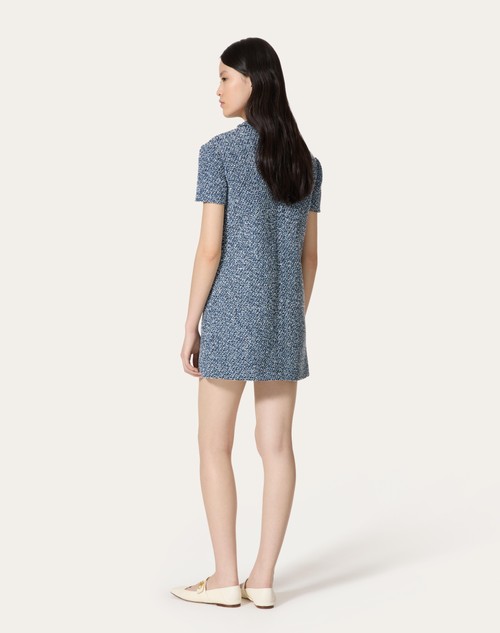 Red Valentino ABITO CORTO IN DENIM TEXTURED TWEED Enormi sconti