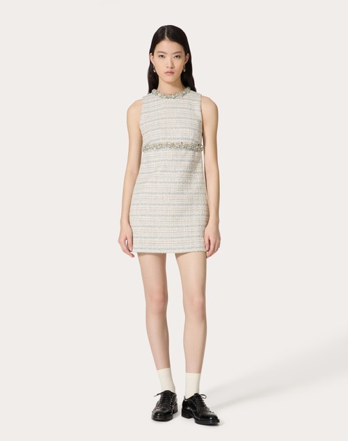 Red Valentino ABITO CORTO IN DELICATE TWEED RICAMATO Sconti questo mese