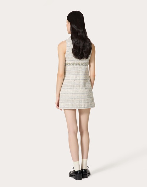 Red Valentino ABITO CORTO IN DELICATE TWEED RICAMATO Sconti questo mese