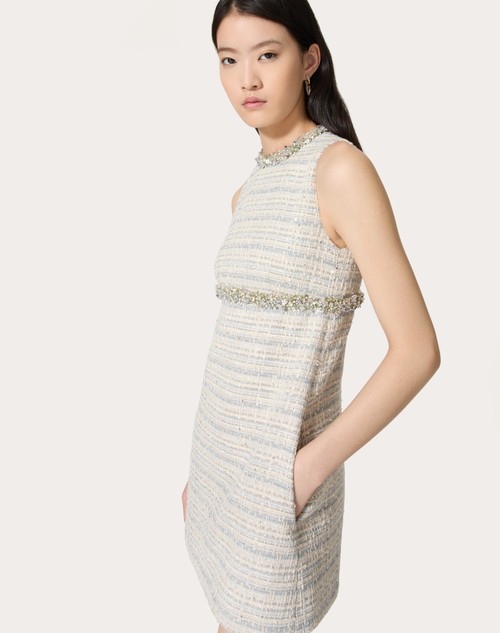 Red Valentino ABITO CORTO IN DELICATE TWEED RICAMATO Sconti questo mese