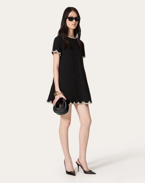 Red Valentino ABITO CORTO IN STRUCTURED COUTURE RICAMATO Qualità