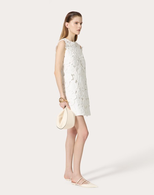 Red Valentino ABITO CORTO IN LIGHT DOUBLE SPLITTABLE GABARDINE RICAMATO Vendita