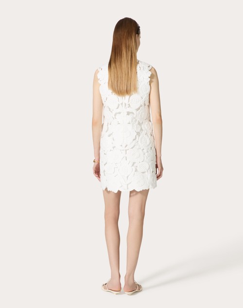 Red Valentino ABITO CORTO IN LIGHT DOUBLE SPLITTABLE GABARDINE RICAMATO Vendita
