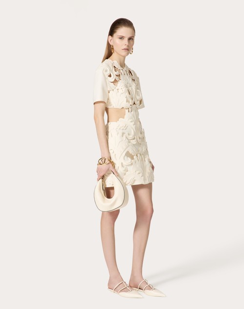 Red Valentino ABITO CORTO IN CREPE COUTURE RICAMATO Promozione