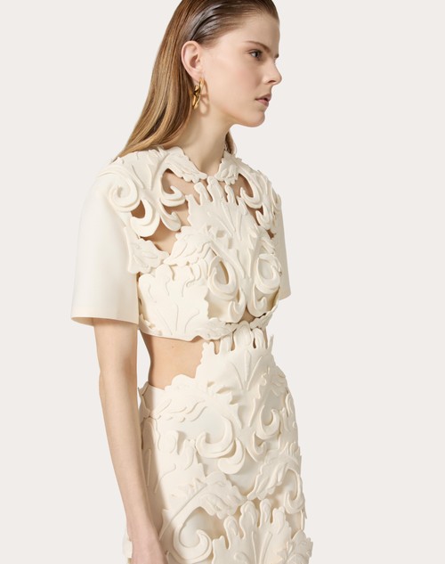 Red Valentino ABITO CORTO IN CREPE COUTURE RICAMATO Promozione