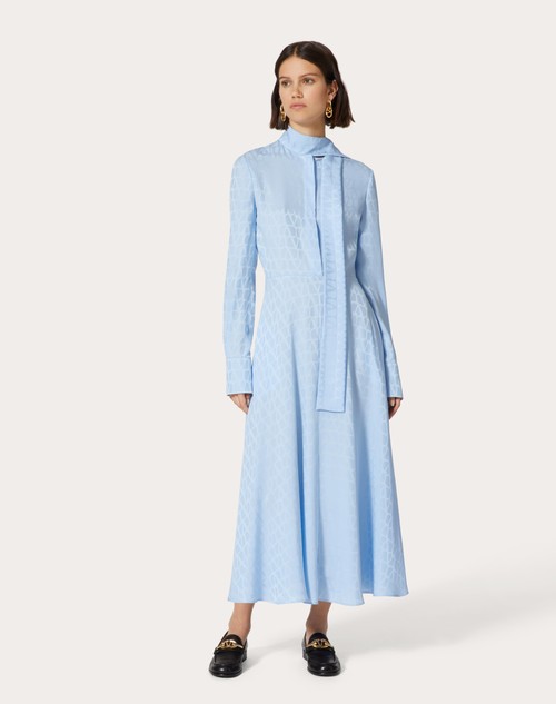 Red Valentino ABITO MIDI IN SILK JACQUARD TOILE ICONOGRAPHE Pezzi Unici