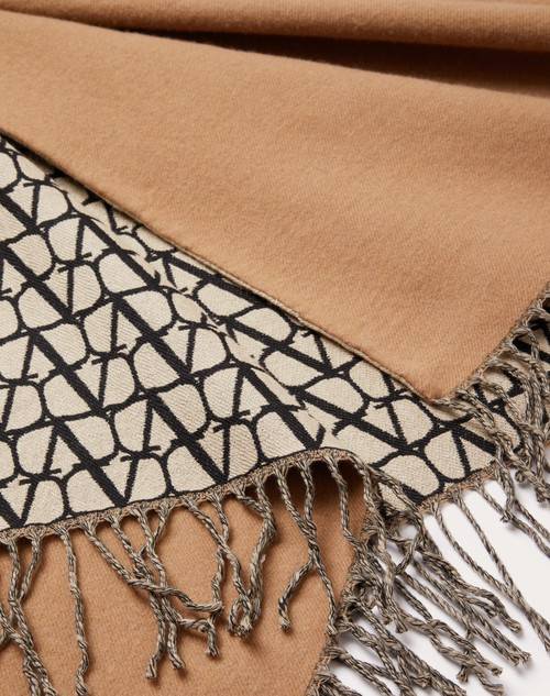 Red Valentino PONCHO DOUBLE TOILE ICONOGRAPHE IN LANA, SETA E CASHMERE Vendite Flash