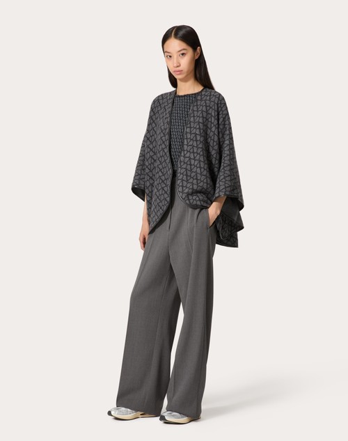 Red Valentino PONCHO DOUBLE TOILE ICONOGRAPHE IN LANA E CACHEMIRE Negozio