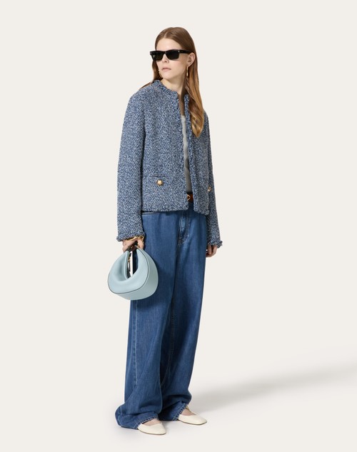 Red Valentino GIACCA IN DENIM TEXTURED TWEED Comprare a buon mercato