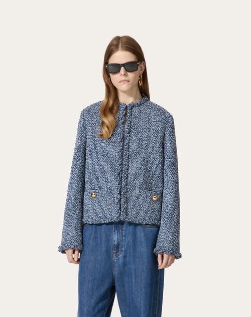 Red Valentino GIACCA IN DENIM TEXTURED TWEED Comprare a buon mercato