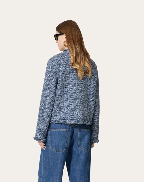 Red Valentino GIACCA IN DENIM TEXTURED TWEED Comprare a buon mercato