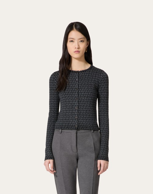 Red Valentino CARDIGAN IN LANA JACQUARD TOILE ICONOGRAPHE Online Outlet