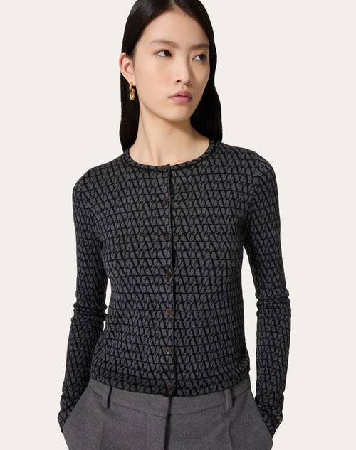 Red Valentino CARDIGAN IN LANA JACQUARD TOILE ICONOGRAPHE Online Outlet