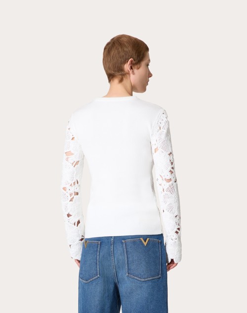 Red Valentino MAGLIA IN COTONE RICAMATA Offerte esclusive