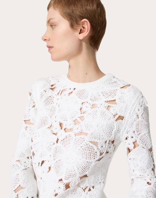 Red Valentino MAGLIA IN COTONE RICAMATA Offerte esclusive