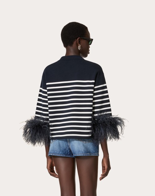 Red Valentino MAGLIA IN COTONE CON PIUME Offerte speciali