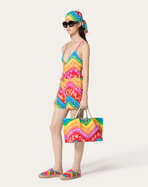 Red Valentino SHORTS IN CREPE DE CHINE VALENTINO CHEVRON 24 Esporta salva