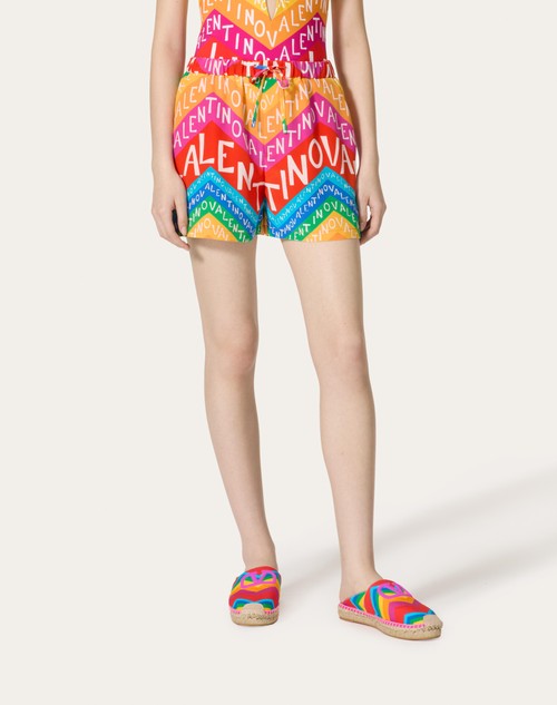 Red Valentino SHORTS IN CREPE DE CHINE VALENTINO CHEVRON 24 Esporta salva