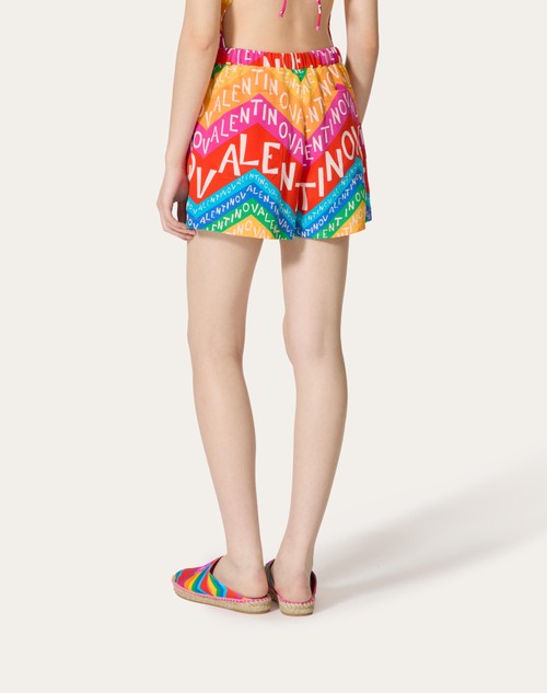 Red Valentino SHORTS IN CREPE DE CHINE VALENTINO CHEVRON 24 Esporta salva