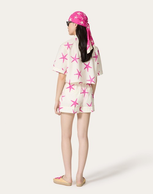 Red Valentino SHORTS IN POPELINE STARFISH Black Friday Prezzi