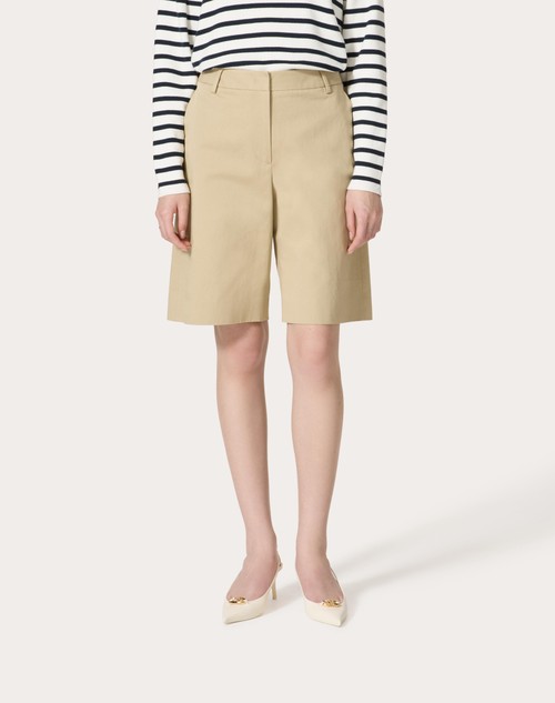 Red Valentino BERMUDA IN DIAGONAL COTTON LINEN 50% di sconto per tempo limitato