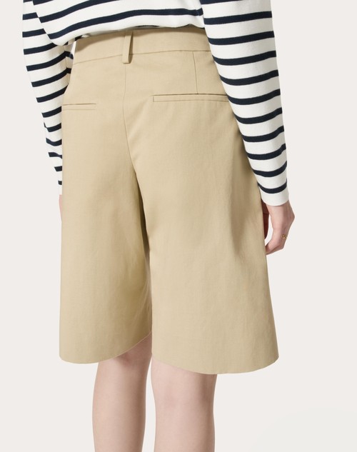 Red Valentino BERMUDA IN DIAGONAL COTTON LINEN 50% di sconto per tempo limitato