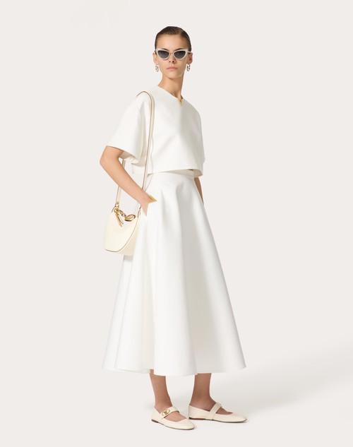 Red Valentino GONNA MIDI IN LIGHT DOUBLE SPLITTABLE GABARDINE Sottocosto