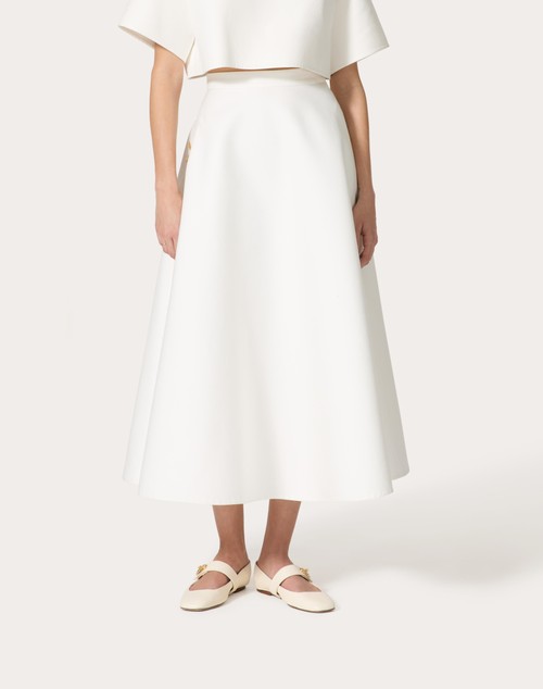 Red Valentino GONNA MIDI IN LIGHT DOUBLE SPLITTABLE GABARDINE Sottocosto