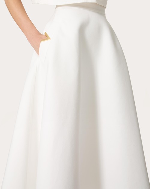 Red Valentino GONNA MIDI IN LIGHT DOUBLE SPLITTABLE GABARDINE Sottocosto