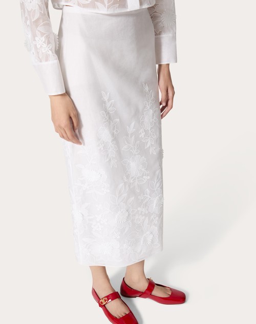 Red Valentino GONNA MIDI IN CAMELLIA ORGANDIS Convenienza